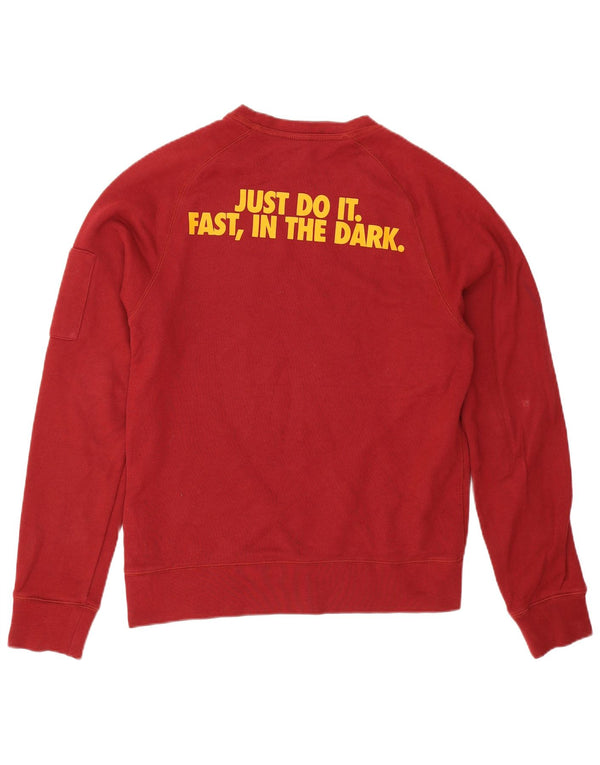 Nike Sweat-shirt graphique pour homme en coton bordeaux Taille S