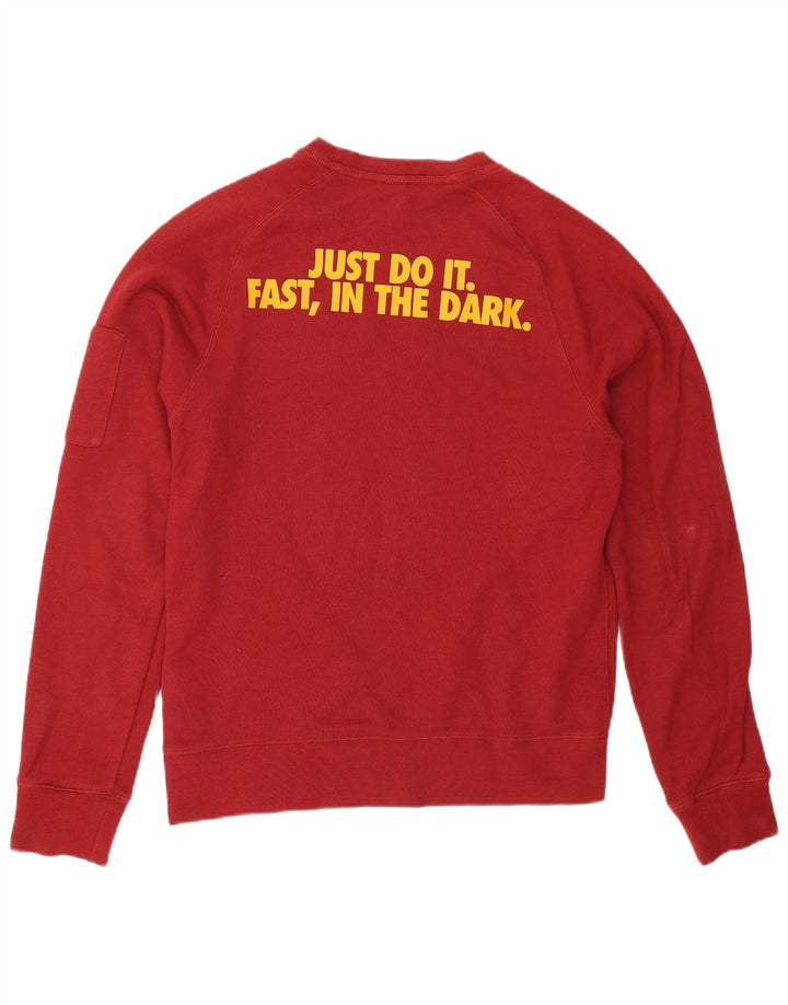 Nike Sweat-shirt graphique pour homme en coton bordeaux Taille S