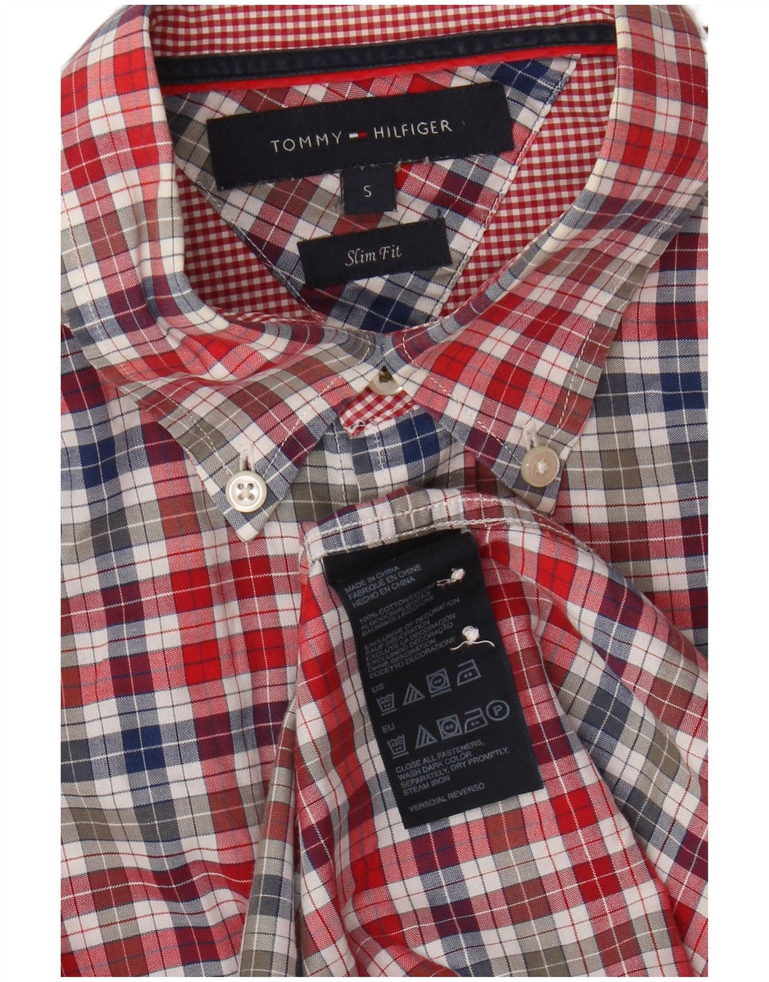 Tommy Hilfiger Chemise Slim Fit Petit Coton Vichy Multicolore Homme