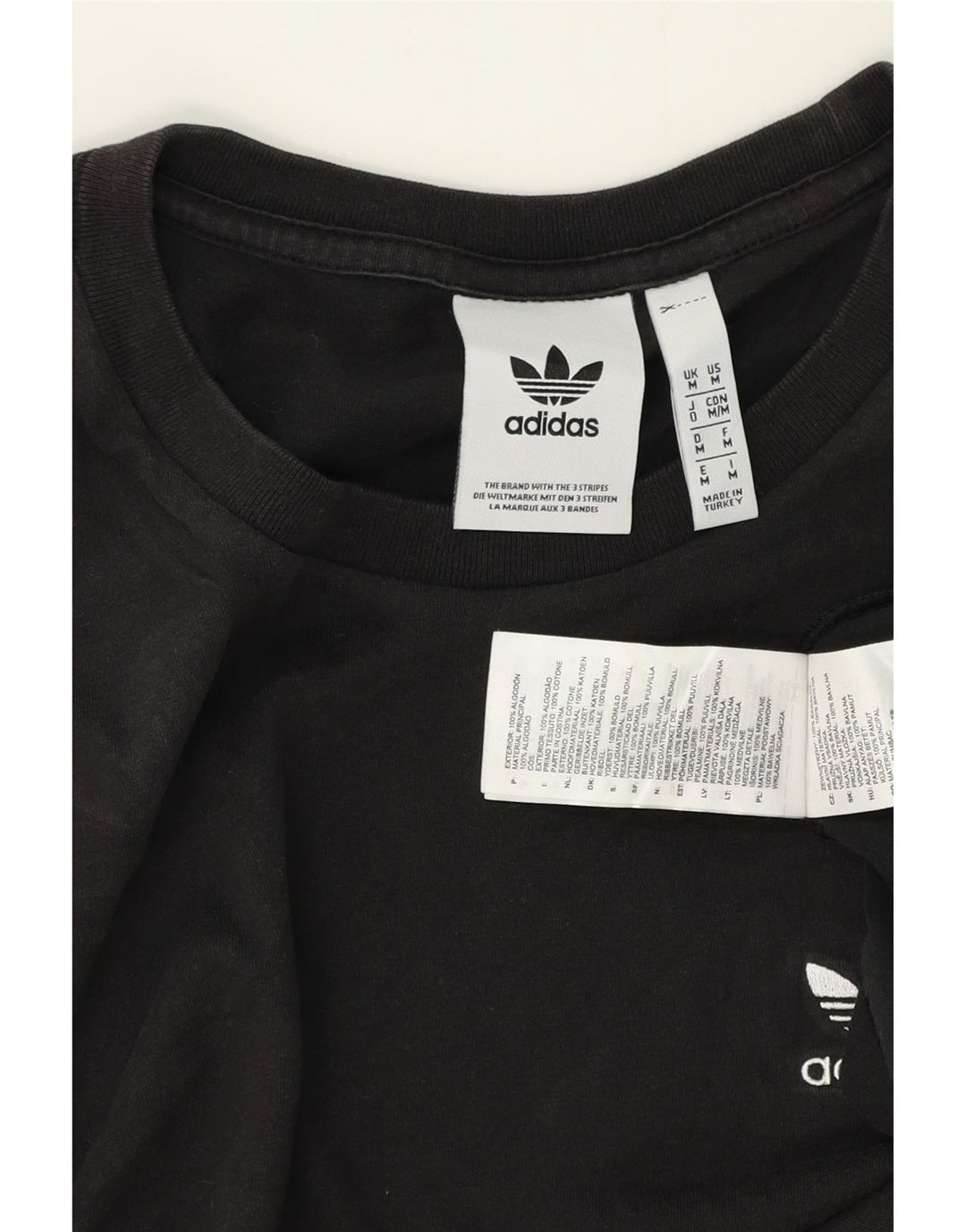 ADIDAS T-Shirt Homme Haut Noir Moyen Coton