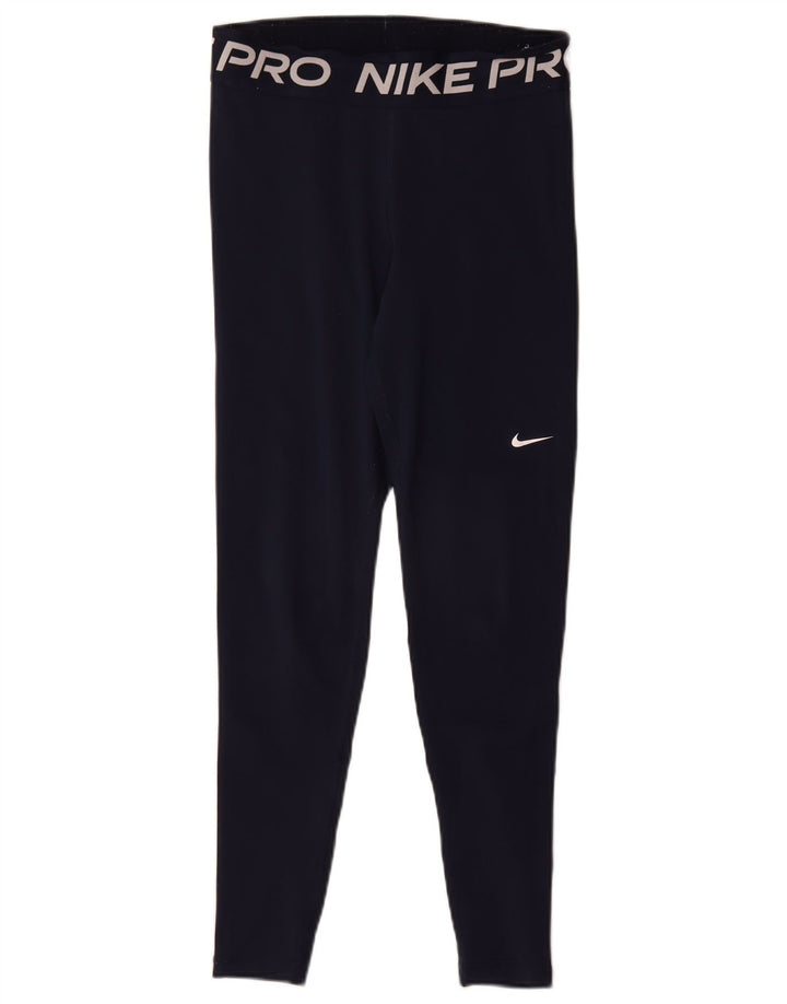 Nike Legging graphique Dri Fit pour femme UK 12 Bleu marine moyen Polyester