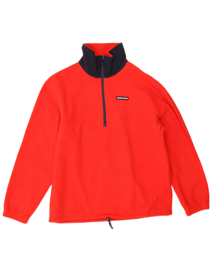 Aesse Haut de survêtement à col zippé pour homme Petit rouge Polyester