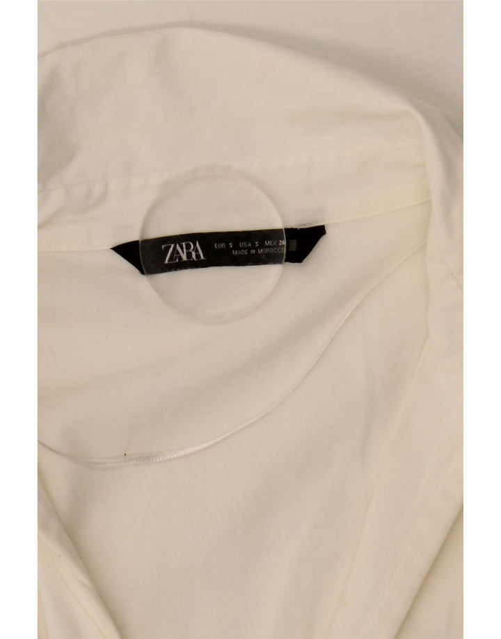 ZARA Chemisier surdimensionné pour femme UK 10 Small Blanc