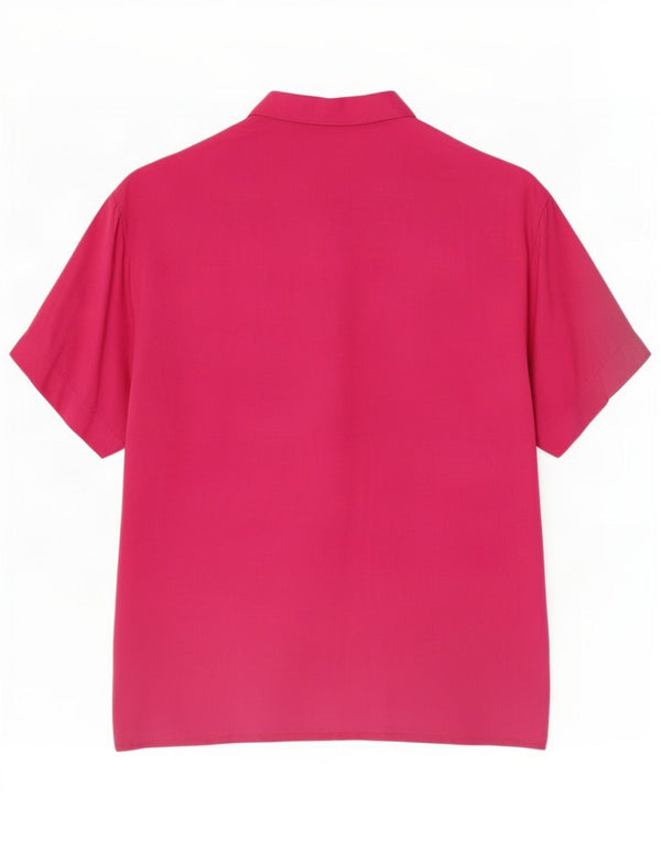 Chemisier chemise graphique vintage à manches courtes pour filles 11-12 ans rayonne rose