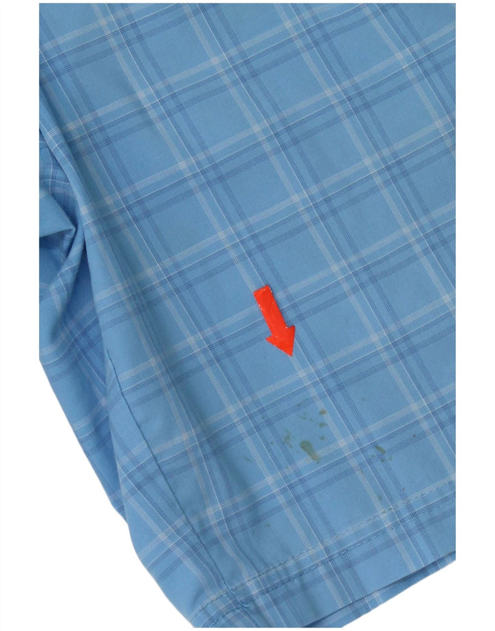 Adidas Short de bain pour homme en polyester à carreaux bleus