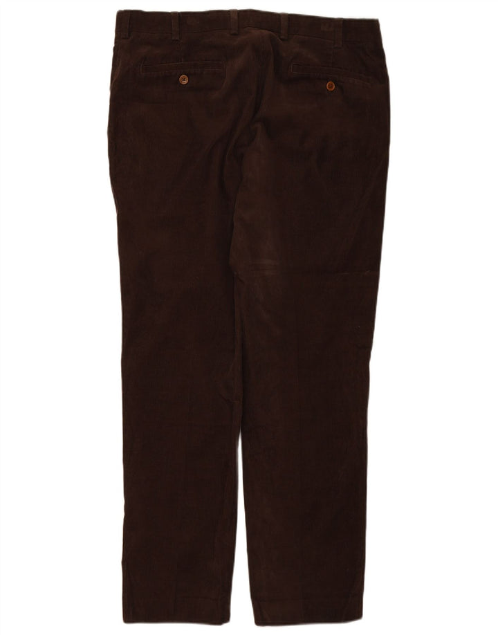 BROOKS BROTHERS Pantalon de Costume Droit Homme W35 L30 Marron Coton