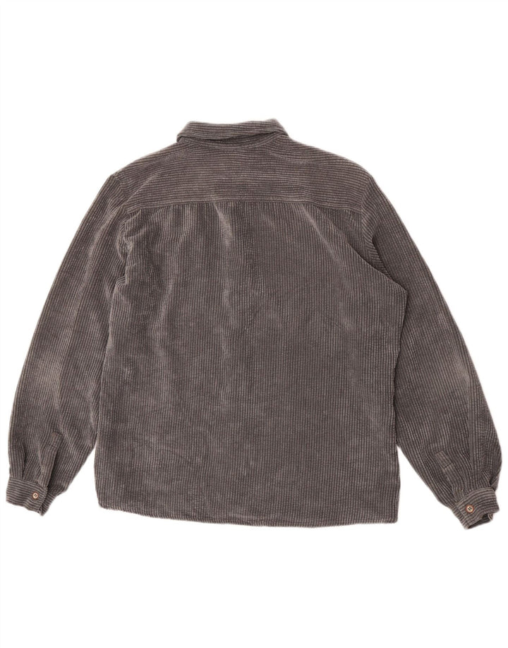 ZARA Chemise Coupe Relax en Velours Côtelé Homme Gris Moyen