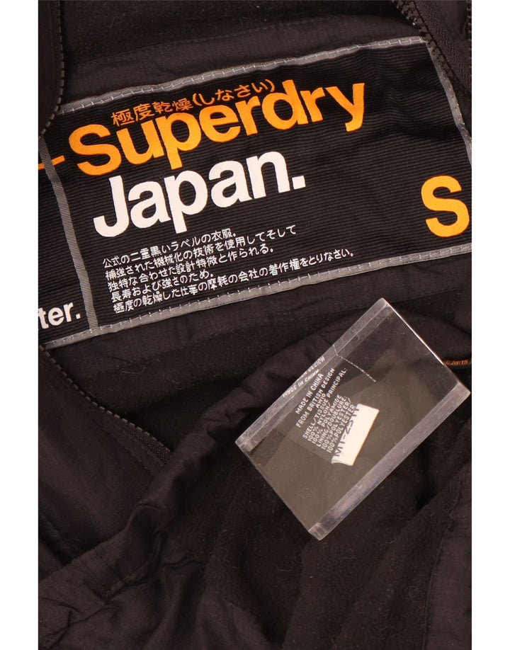 Superdry Veste coupe-vent à capuche pour homme UK 36 Petit nylon noir