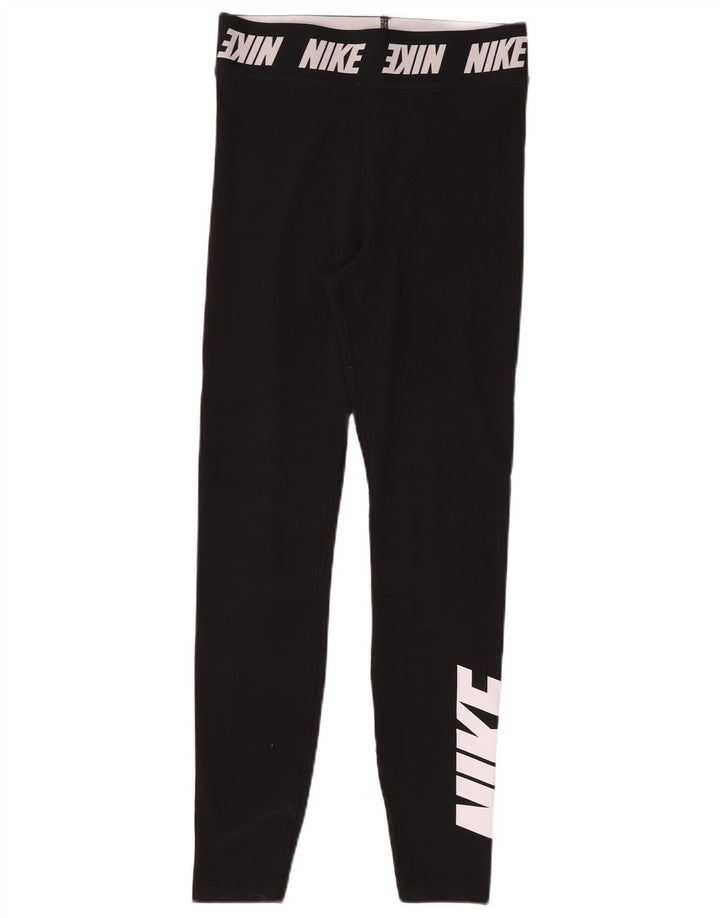 NIKE Leggings graphiques pour femmes UK 8 petit coton noir