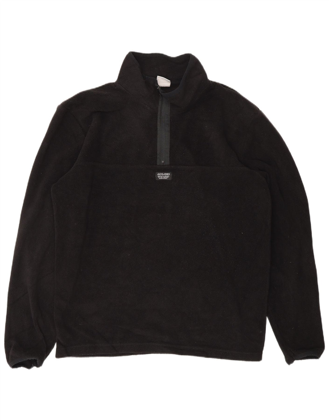 JACK & JONES Pull Polaire Col Zippé Homme XL Noir Polyester