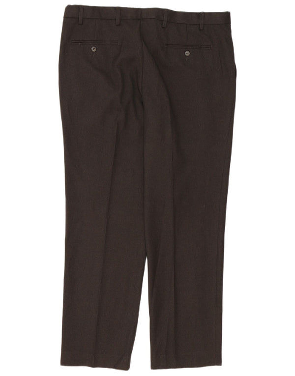 Marks & Spencer Pantalon de costume droit pour homme W38 L31 Marron Polyester