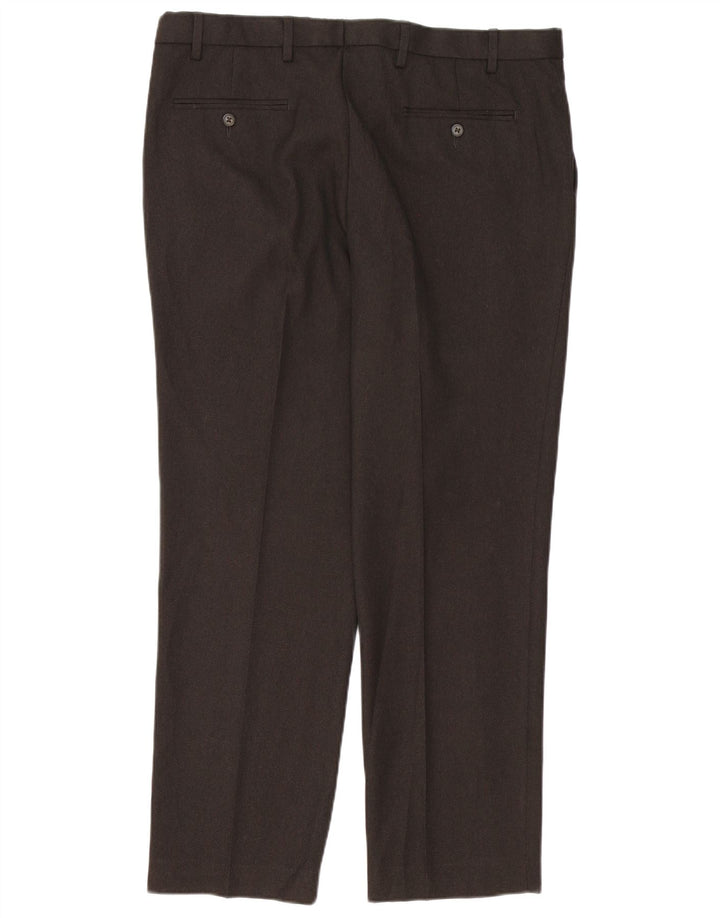 Marks & Spencer Pantalon de costume droit pour homme W38 L31 Marron Polyester