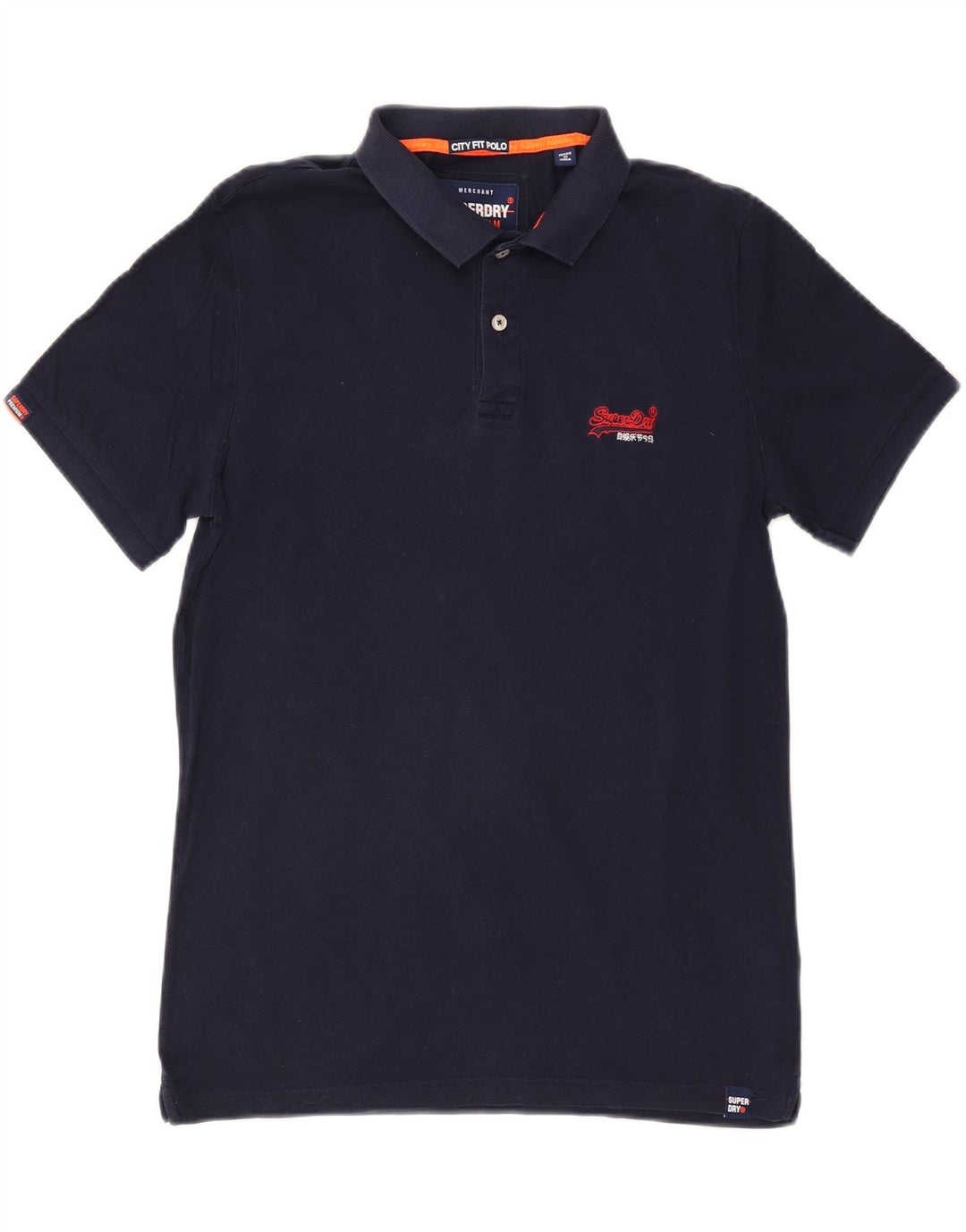 SUPERDRY Polo Homme Large Bleu Marine Coton