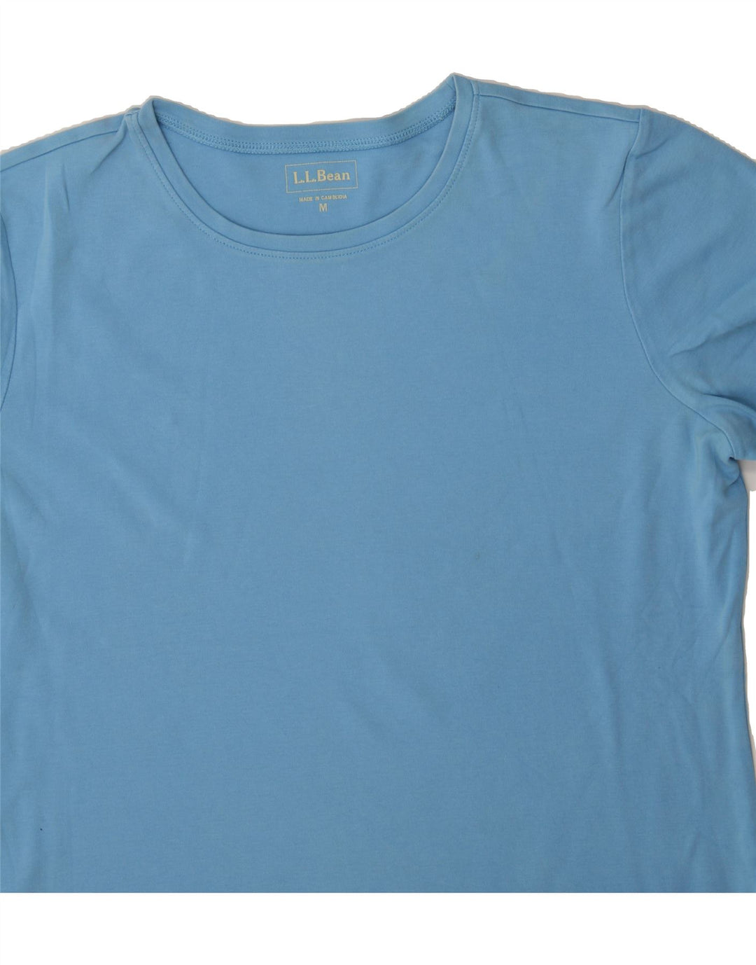 L.L.BEAN Womens T-Shirt Top UK 14 Medium Blue Cotton Vintage L.L.Bean and Second-Hand L.L.Bean from Messina Hembry 