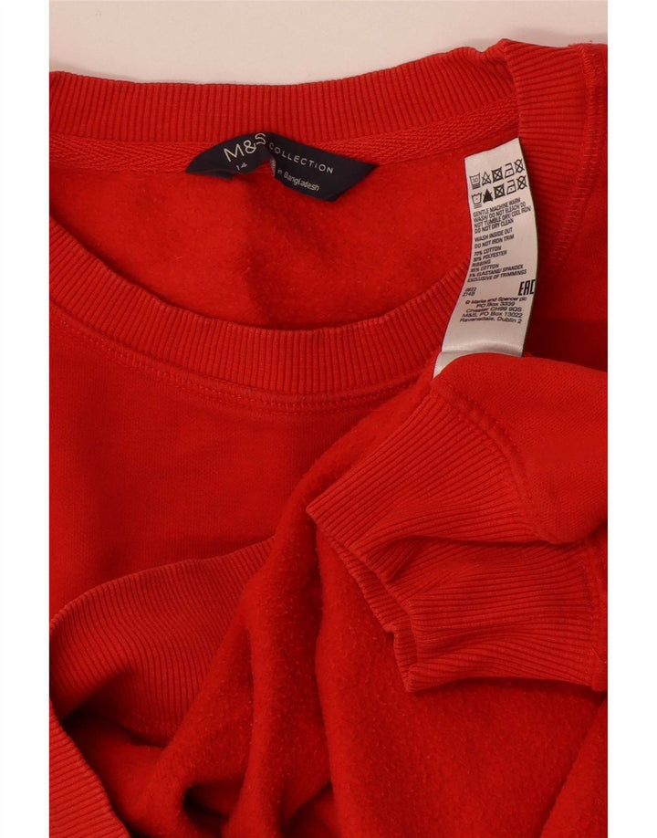 Marks & Spencer Sweat-shirt surdimensionné graphique pour femme UK 14 Large Rouge