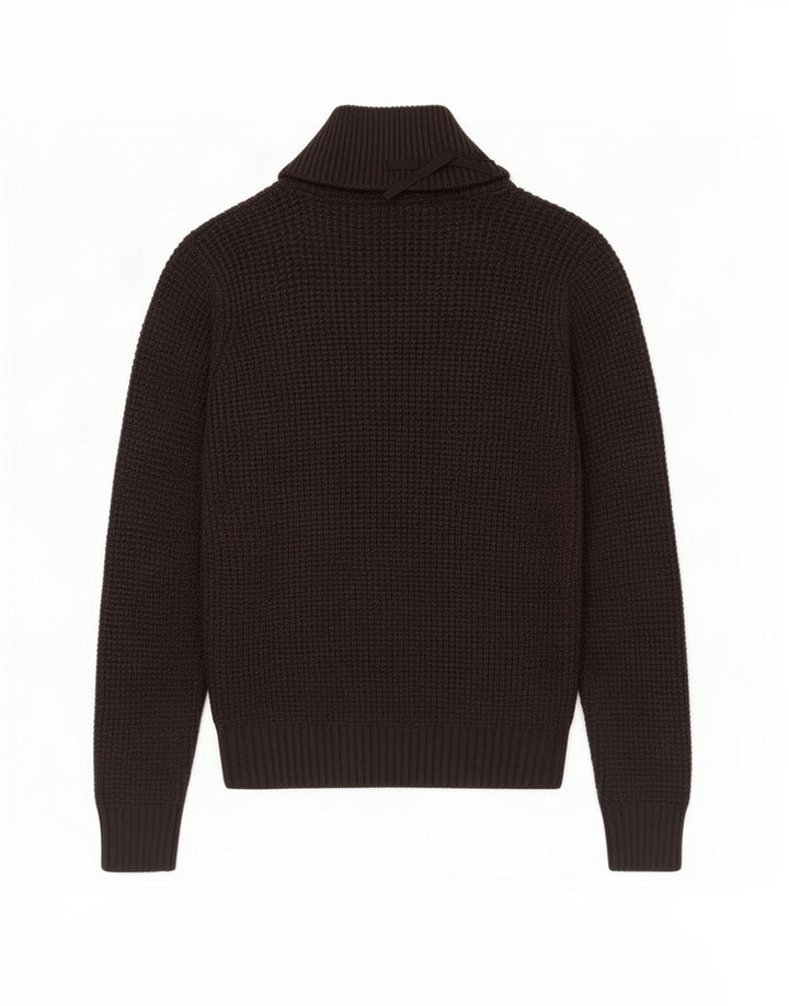 ONE WAY Pull Col Châle Homme Laine Gris Moyen