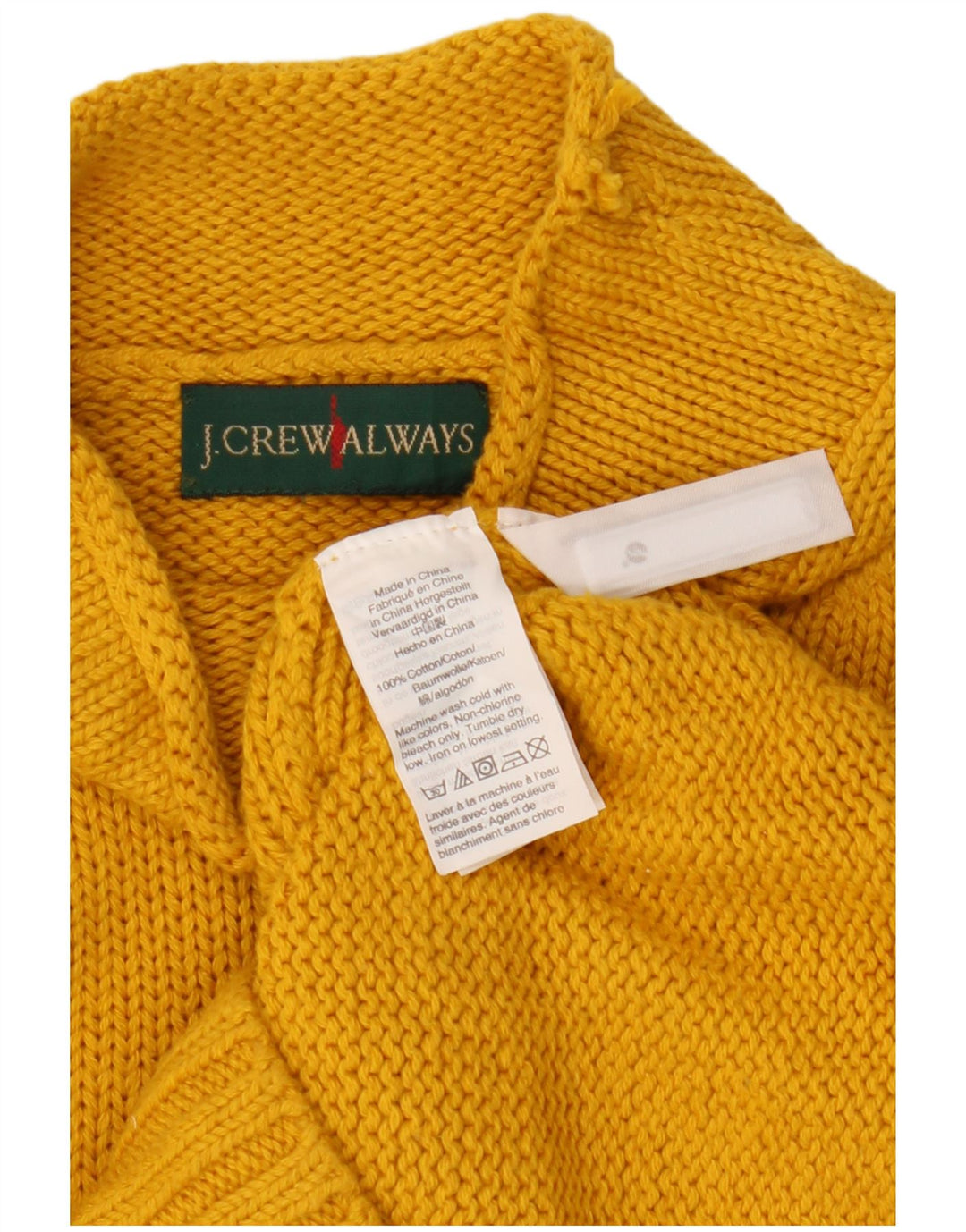 J. CREW Pull col roulé pour femme UK 10 Petit coton jaune
