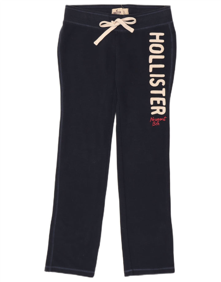 HOLLISTER Pantalon de survêtement graphique pour femme UK 10 Small Bleu marine Coton