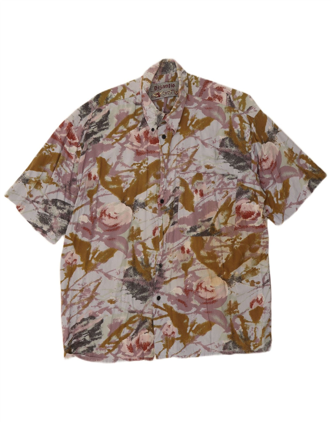 vintage Chemise à manches courtes pour hommes XL Floral multicolore