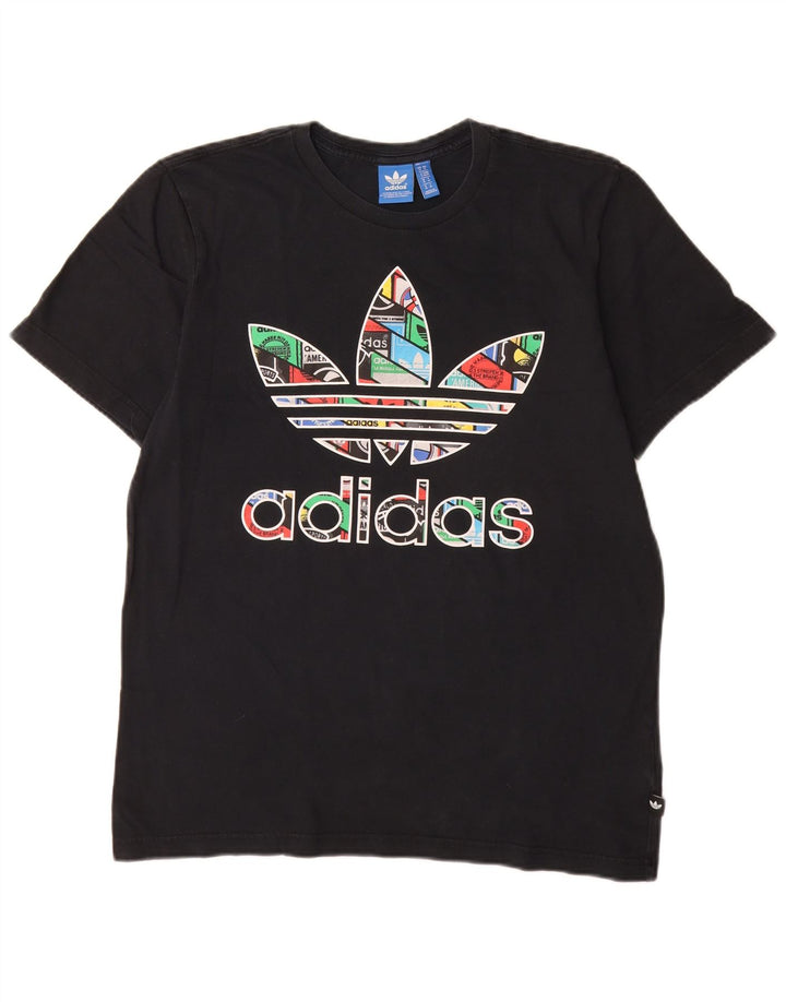 Adidas T-shirt graphique pour homme en coton noir moyen