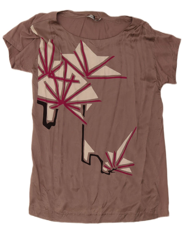French Connection Chemisier Femme UK 18 XL Rose Géométrique Soie