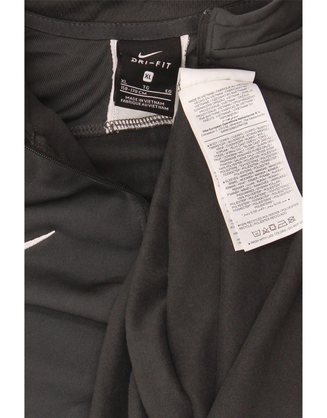 NIKE Haut de survêtement Dri Fit pour garçon avec col zippé 13-14 ans XL Gris