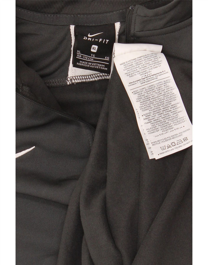 NIKE Haut de survêtement Dri Fit pour garçon avec col zippé 13-14 ans XL Gris