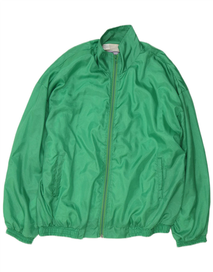 vintage Mens Survêtement Top Veste Grand Nylon Vert