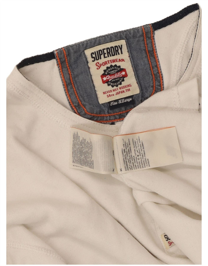 Superdry Haut Henley à manches longues XL en coton blanc pour homme