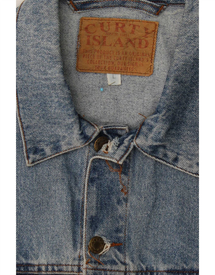 veste en denim homme vintage UK 40 Grand coton bleu