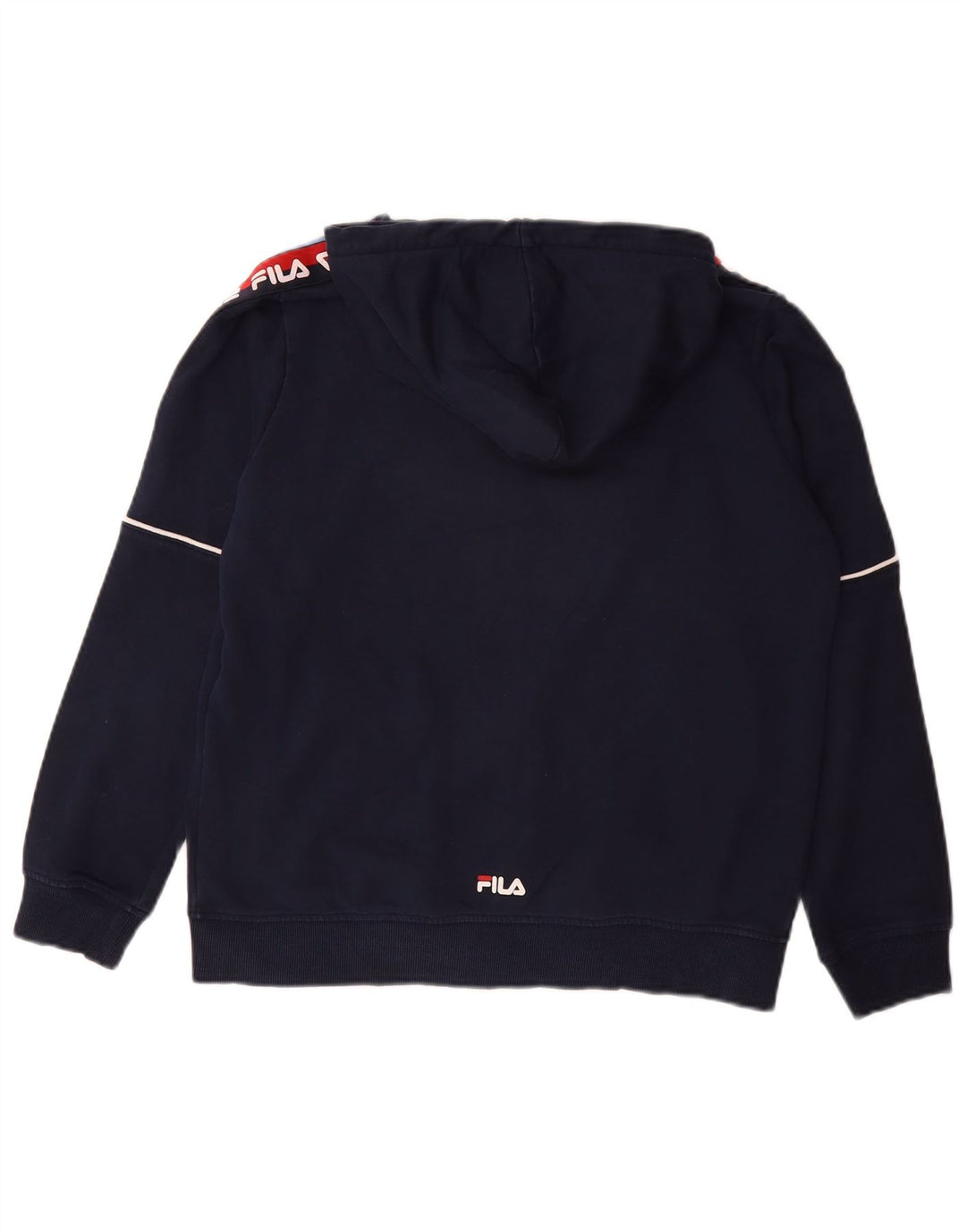 FILA Sweat à capuche zippé graphique pour garçon 15-16 ans Bleu marine Colourblock