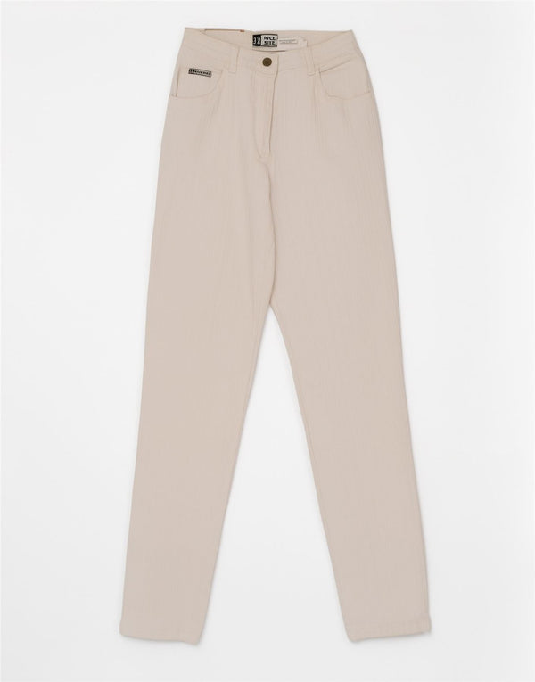John Baner Jean taille haute pour femme UK 14 Large W28 L30 Coton blanc
