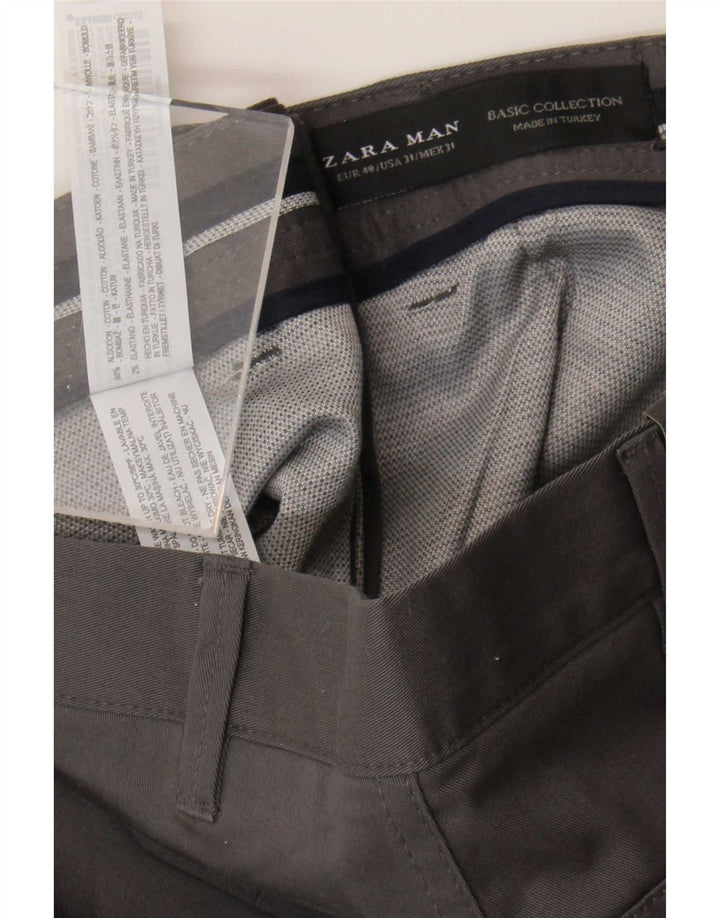 Zara Short Chino Homme EU 40 Medium W31 Gris Coton
