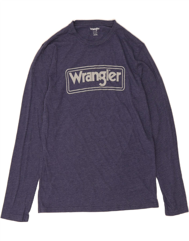 WRANGLER Mens Graphic Top Long Sleeve Medium Blue Cotton Vintage Wrangler and Second-Hand Wrangler from Messina Hembry 