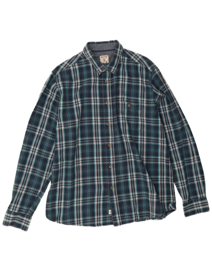 James Pringle Chemise en flanelle pour homme en coton à carreaux bleu marine