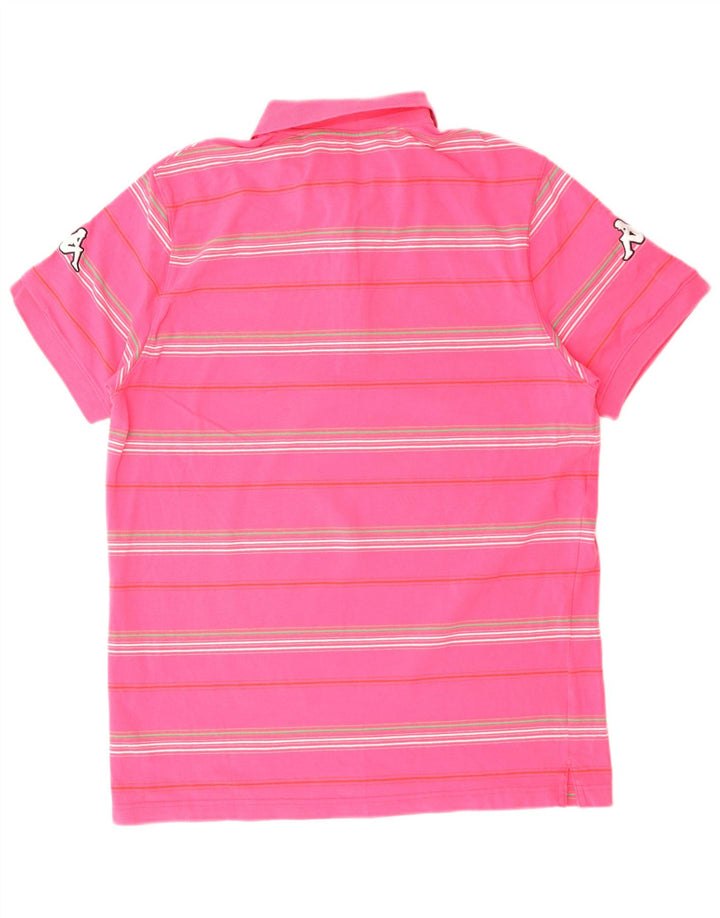 KAPPA Polo Graphique Italia 2XL Homme Rose Rayé Coton