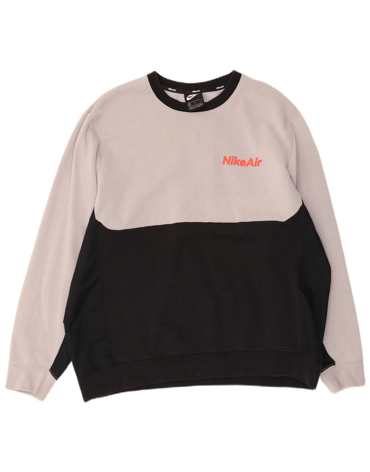 NIKE Sweat-shirt pour homme XL Gris Colorblock Coton