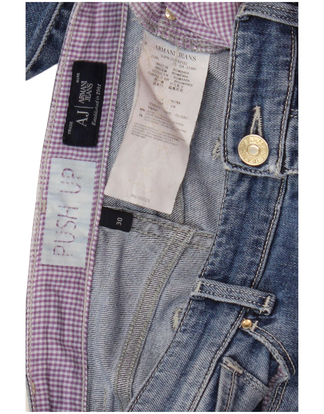 ARMANI Femme Jean Skinny W30 L30 Bleu Coton