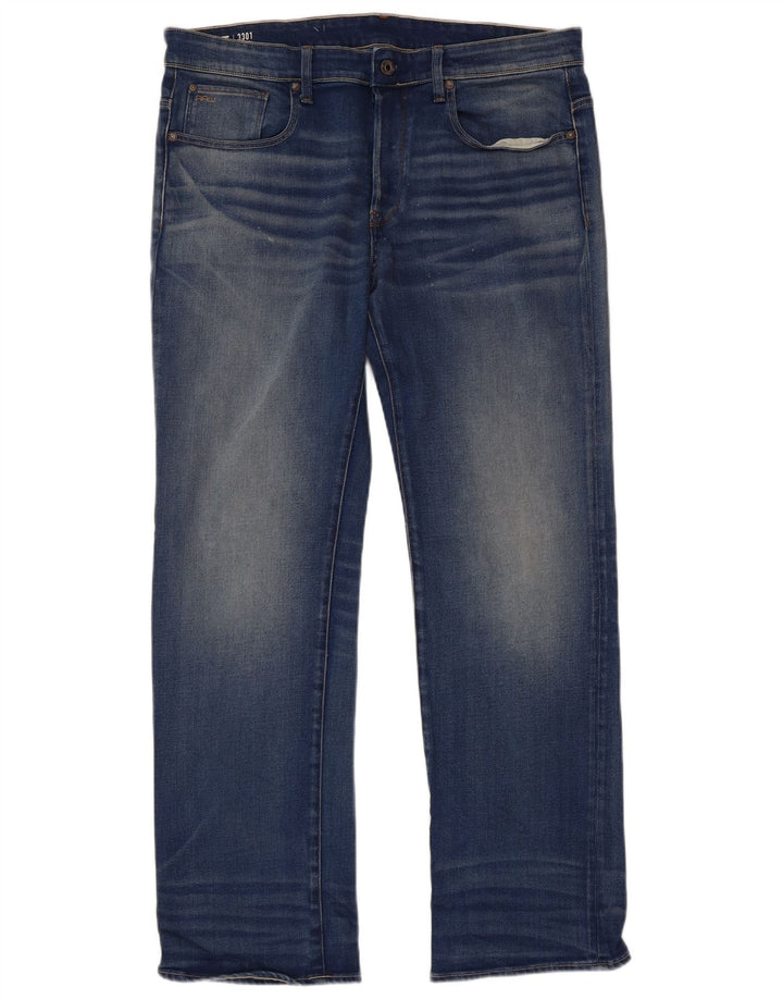 G-STAR Jean droit 3301 homme W35 L32 bleu coton