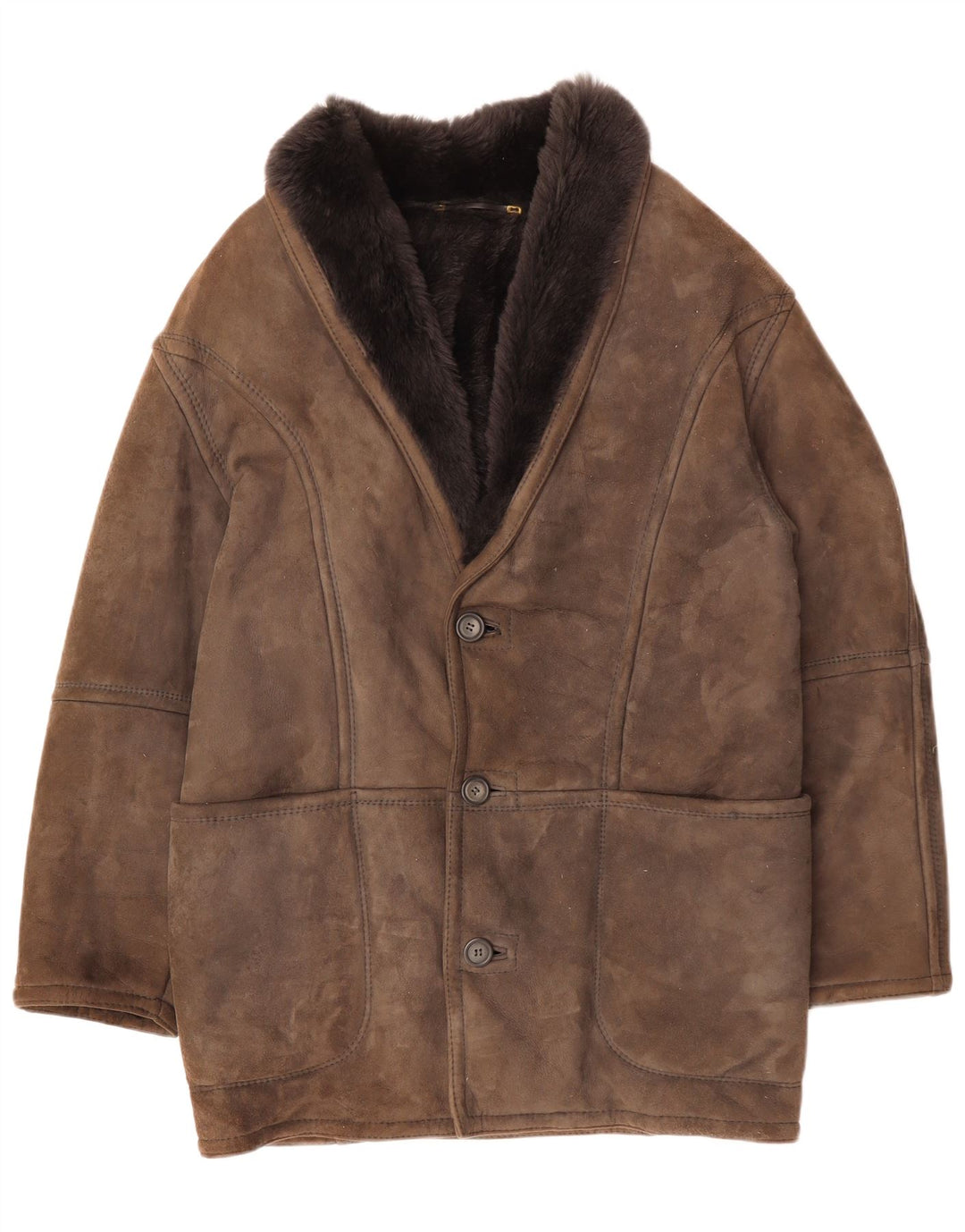 CONBIPEL Veste Shearling Homme IT 48 Marron Moyen