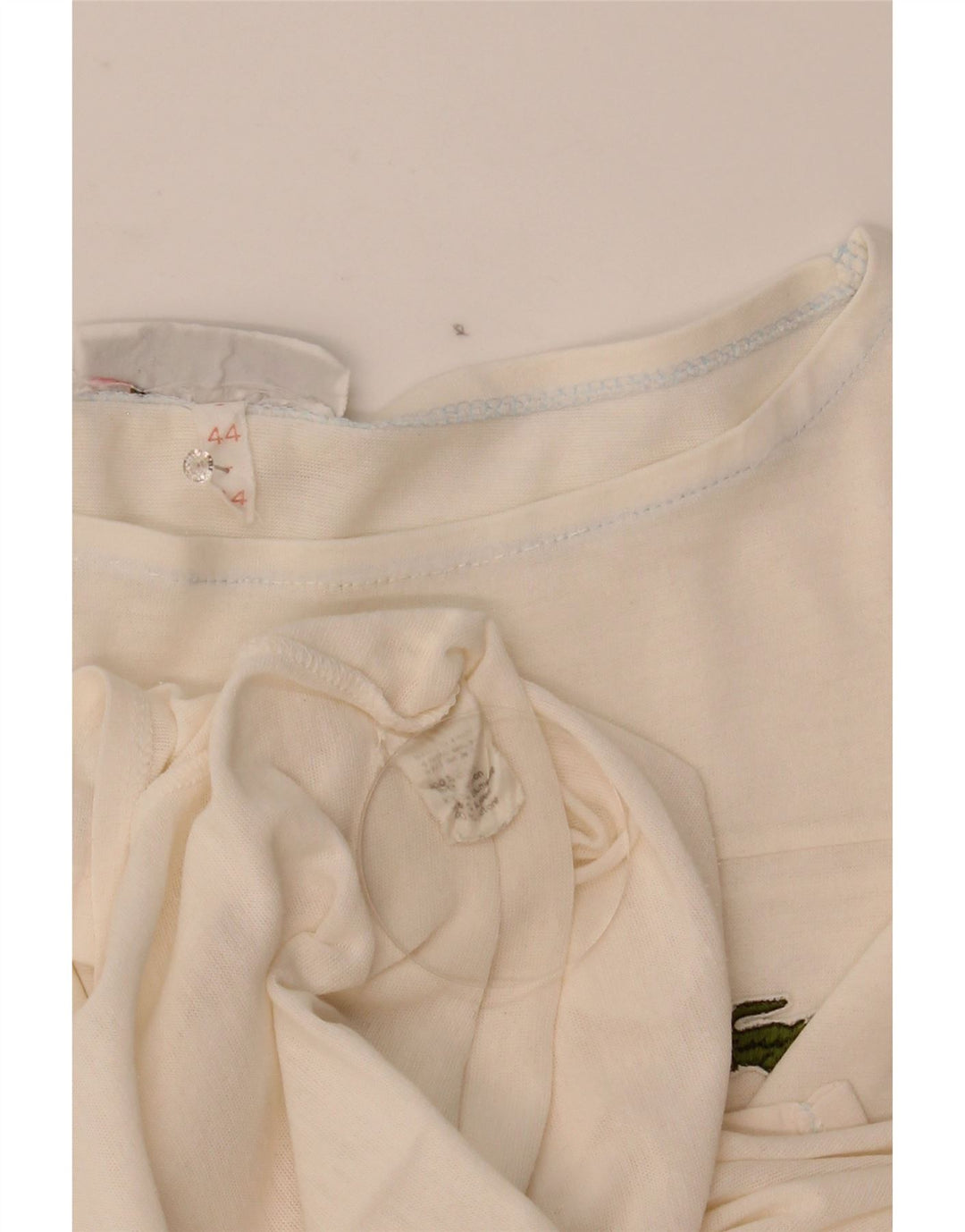 Lacoste T-Shirt Femme Top Taille 44 Grand Coton Blanc