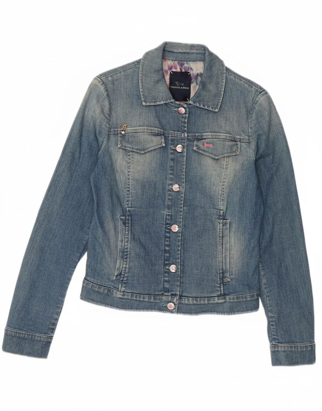 HARMONT & BLAINE Womens Denim Jacket IT 40 Small Blue Cotton