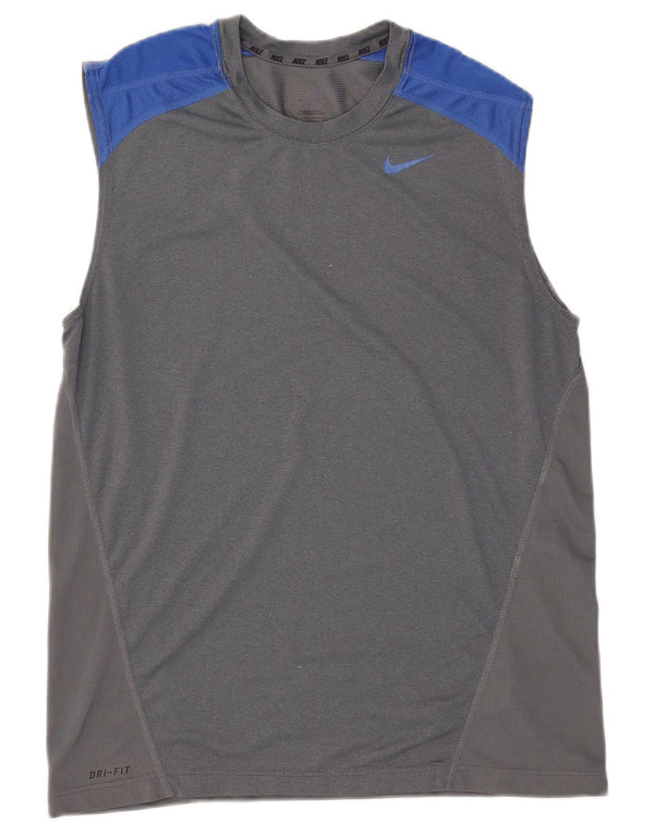 Nike Mens Dri Fit Vest Top Medium Grey Colourblock Polyester