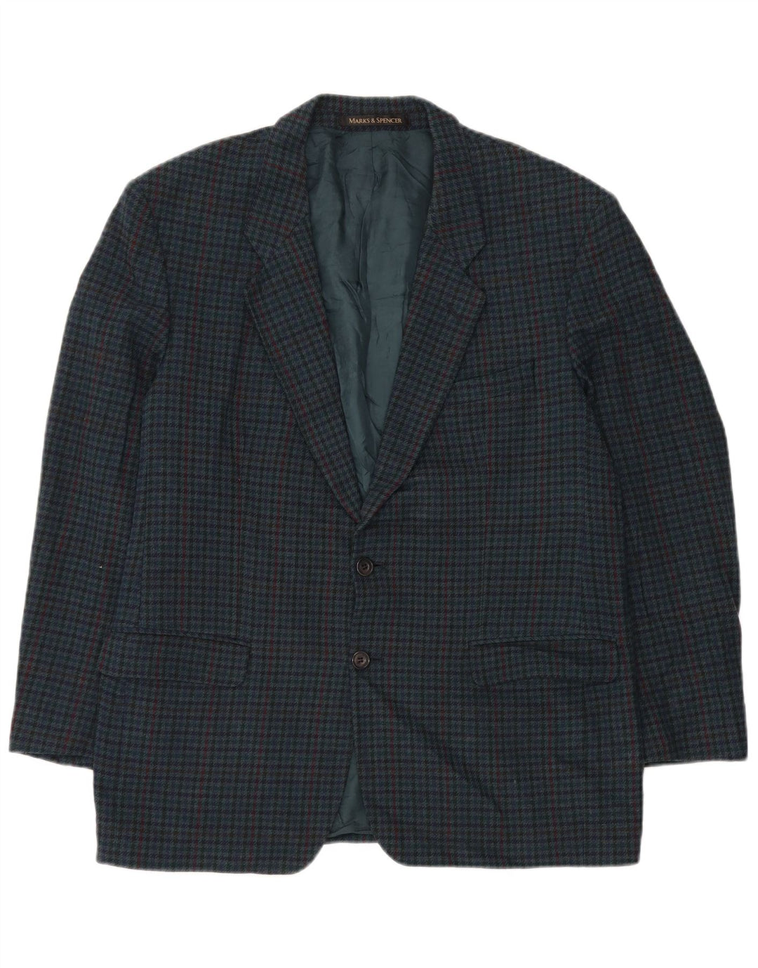 Marks & Spencer Veste blazer St. Michael pour homme UK 44 XL pied-de-poule vert