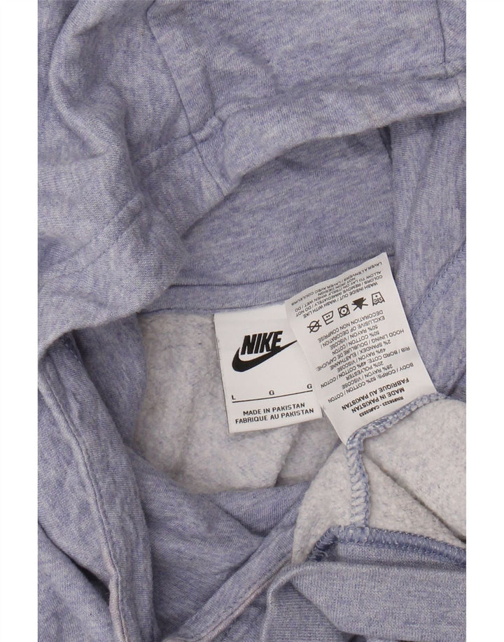 NIKE Pull à capuche surdimensionné pour femme UK 16 Grand coton moucheté violet