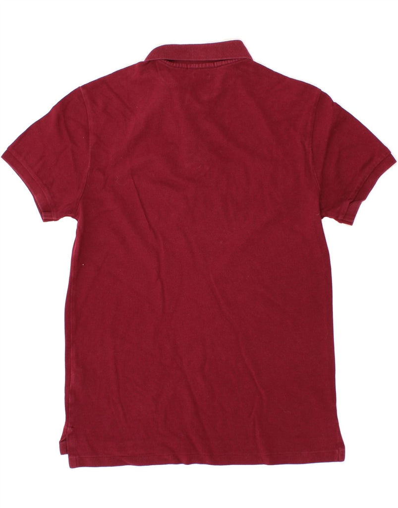 RALPH LAUREN Mens Slim Fit Polo Shirt Medium Maroon Cotton Classic Vintage Ralph Lauren and Second-Hand Ralph Lauren from Messina Hembry 