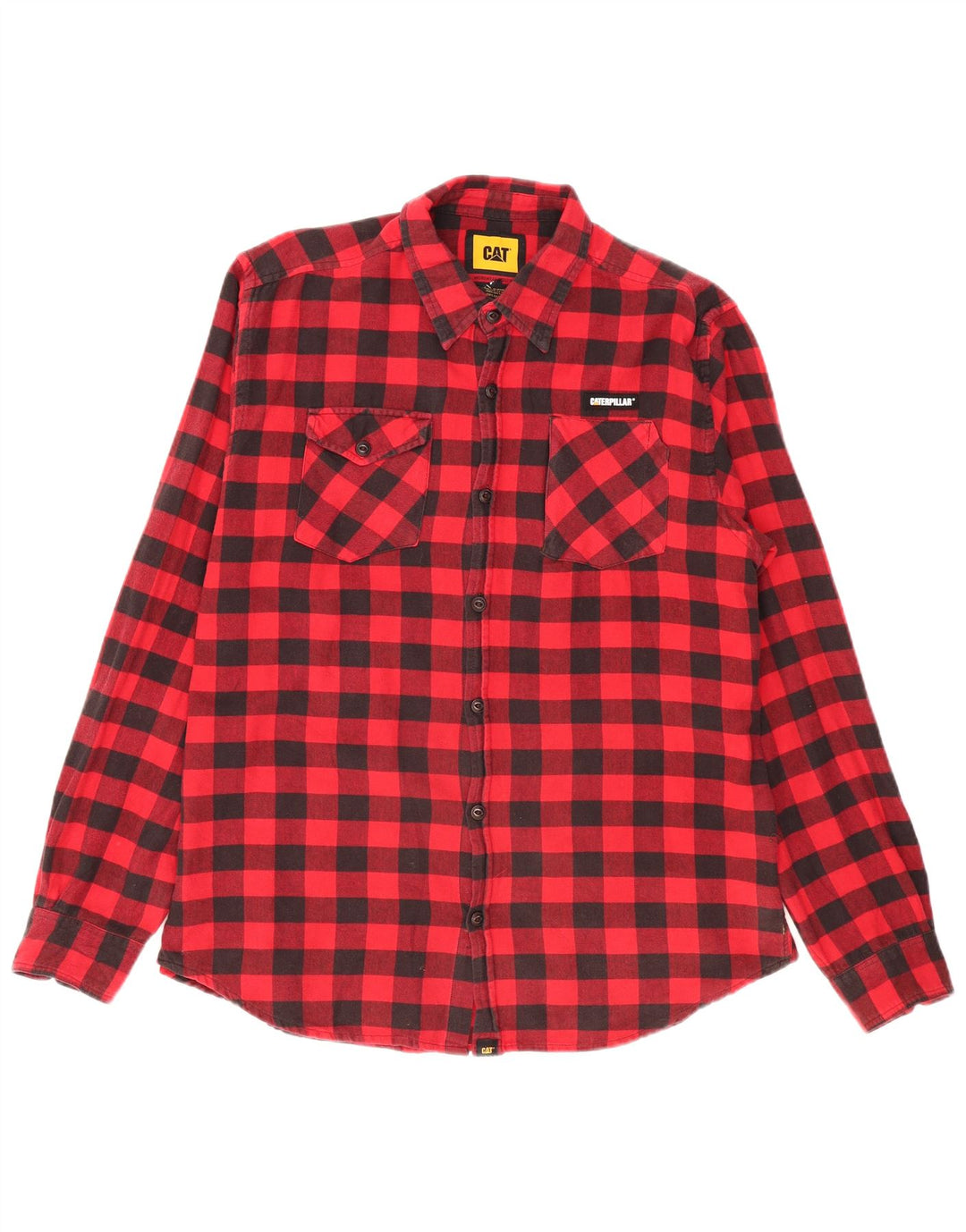 Caterpillar Chemise en flanelle pour homme XL en coton vichy rouge