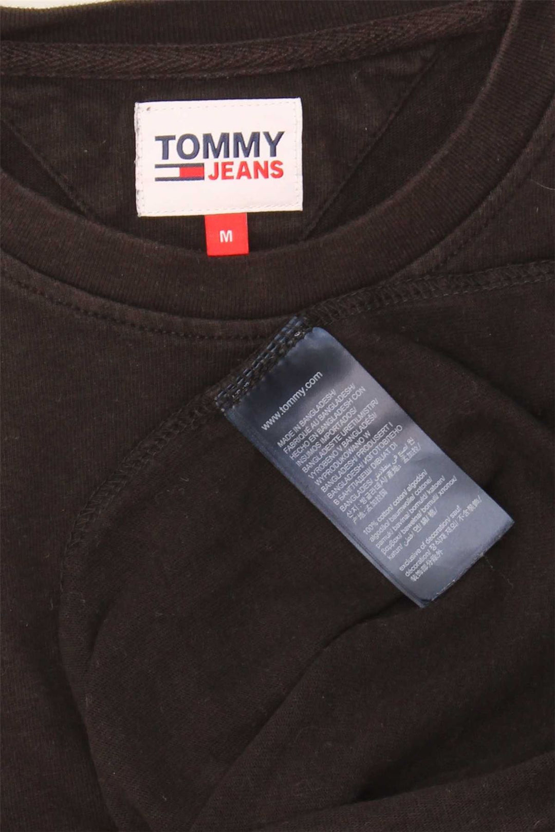 TOMMY HILFIGER Mens T-Shirt Top Medium Black Cotton