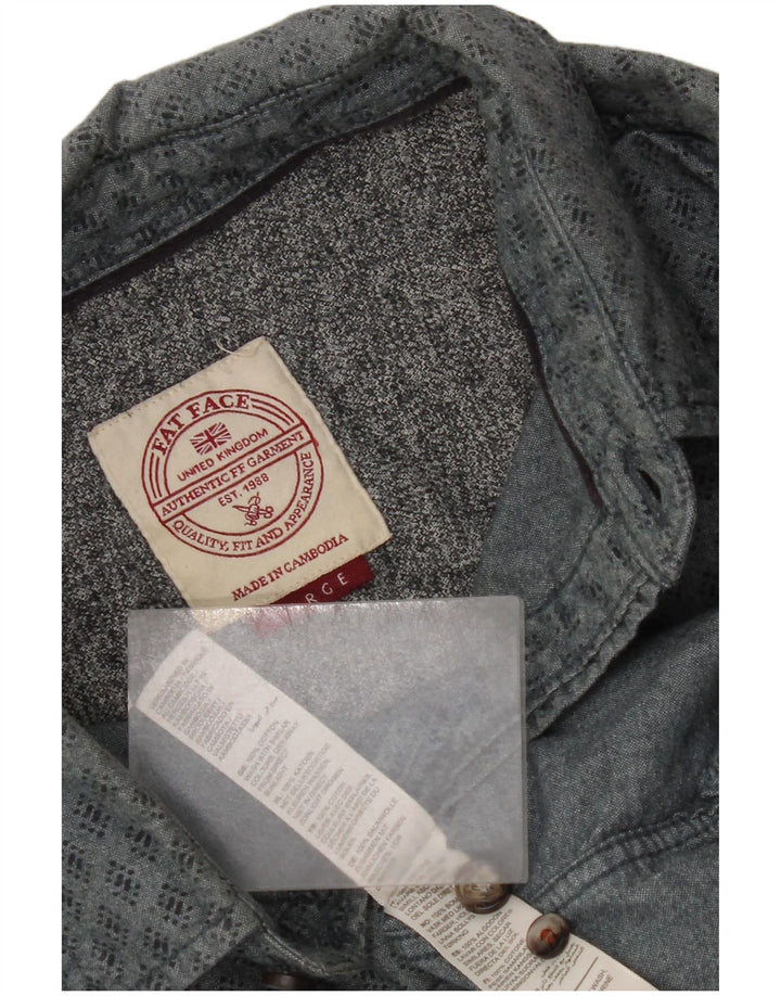 Chemise Homme Fat Face Large Gris Géométrique Coton