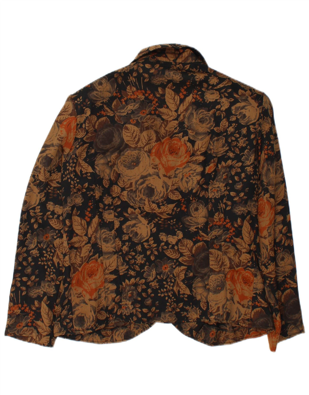 vintage Femmes 3 Bouton Blazer Veste UK 38 Moyen Brun Floral